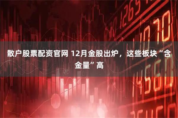 散户股票配资官网 12月金股出炉，这些板块“含金量”高